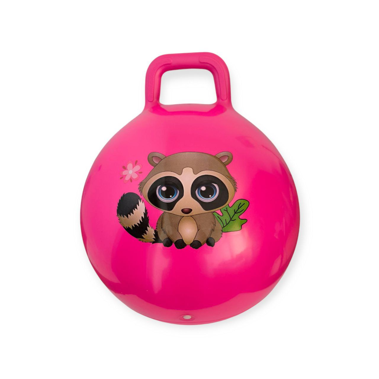 М'яч дитячий стрибун 45 см з ручкою рожевий 4-D45-rose red