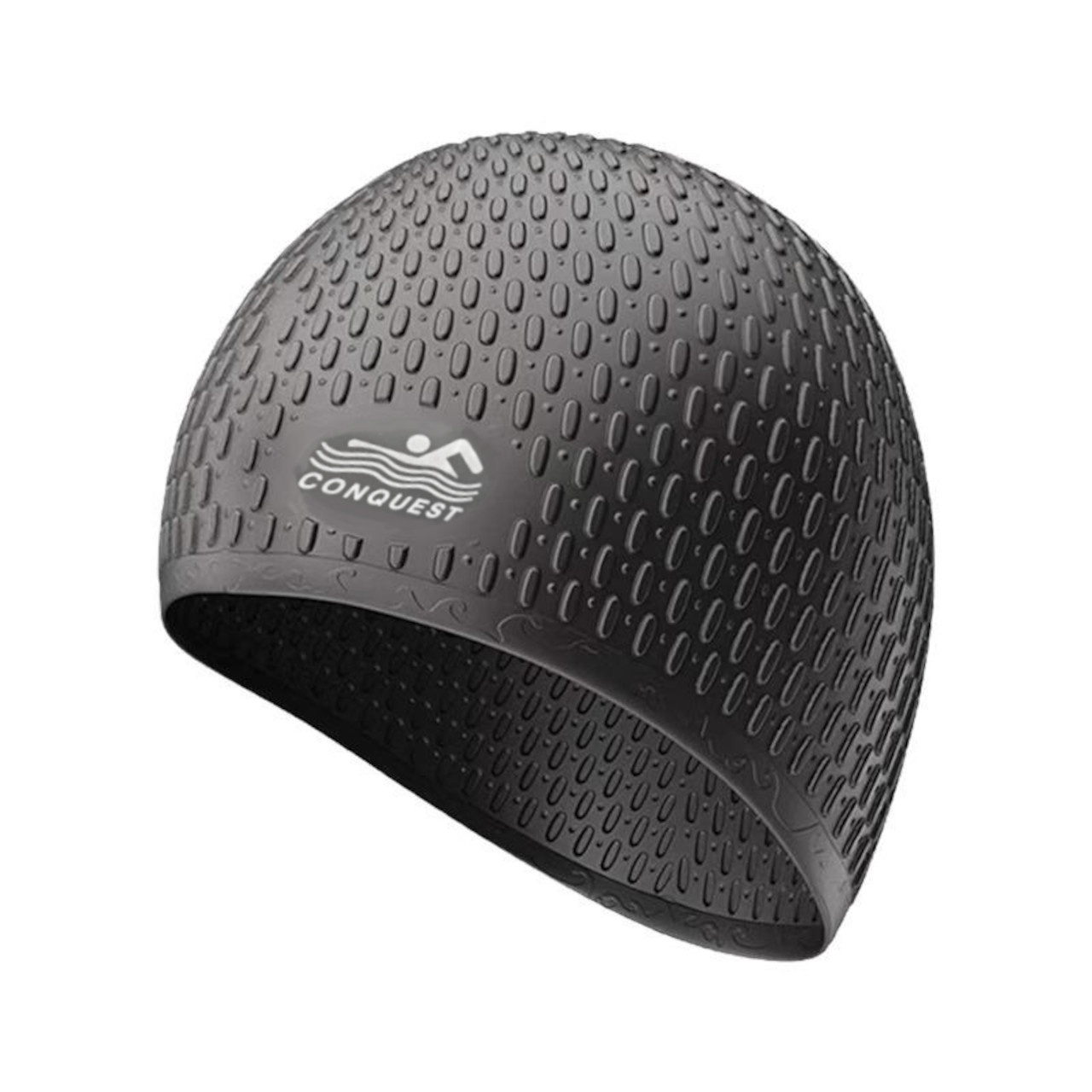 Шапочка для плавання YMSD CONQUEST силіконова чорна YM-SD-black