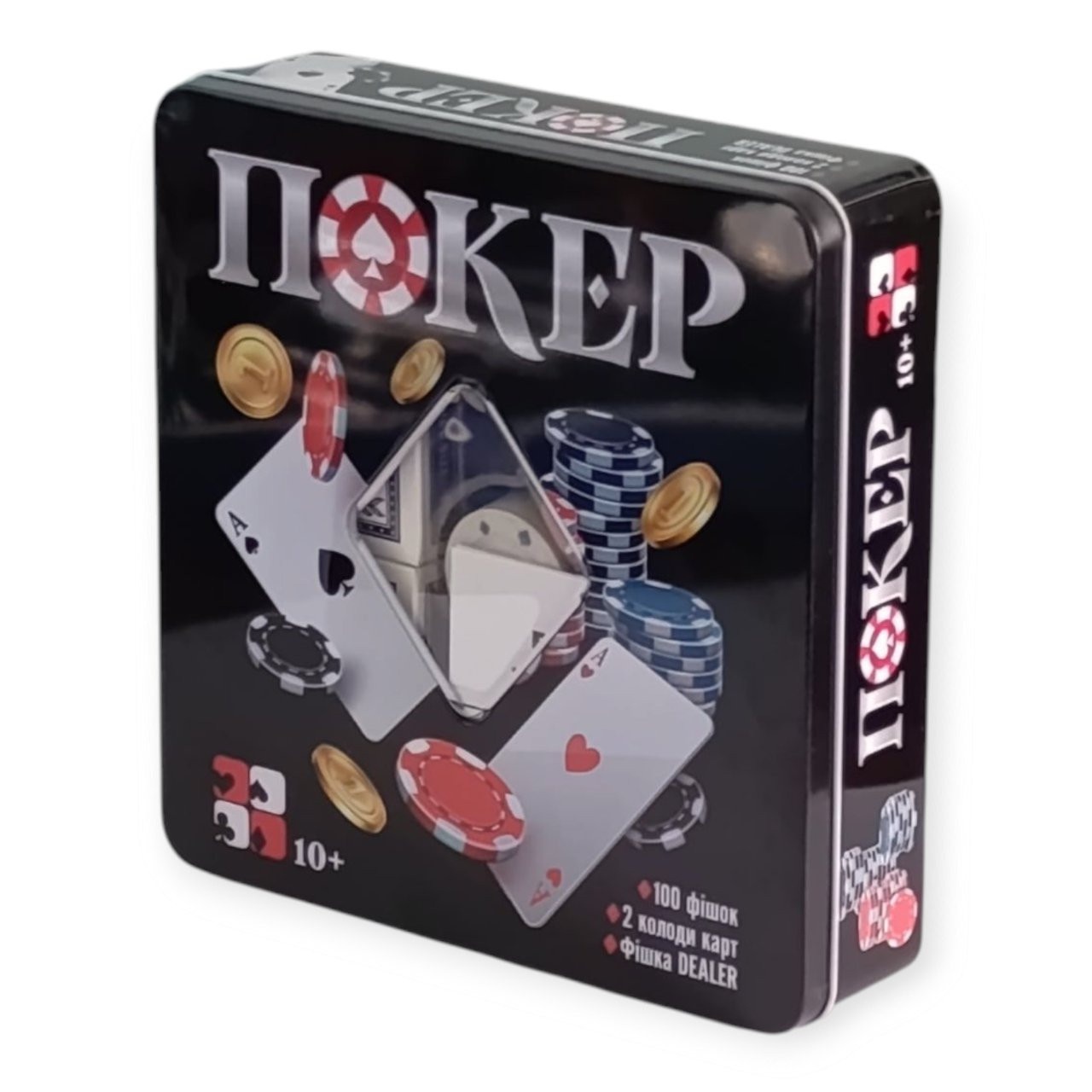 Набір для гри в покер у металевій коробці 100 фішок 6619Н