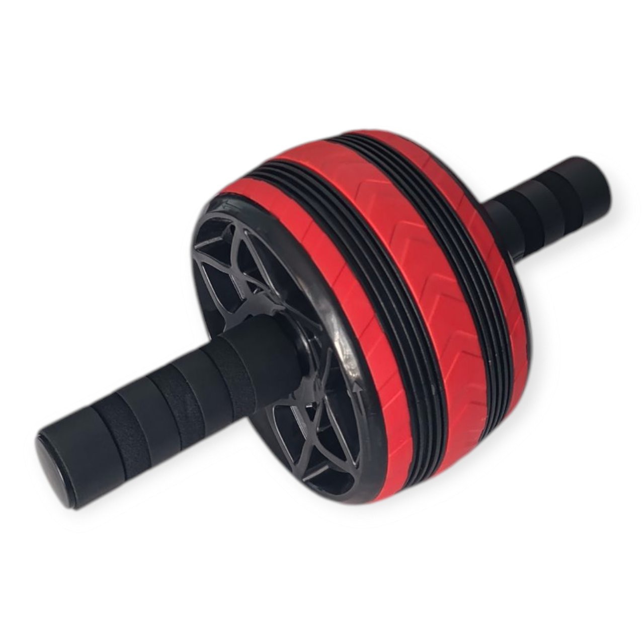 Ролик для преса одноколесний чорно-червоний з килимком PO-1613-red