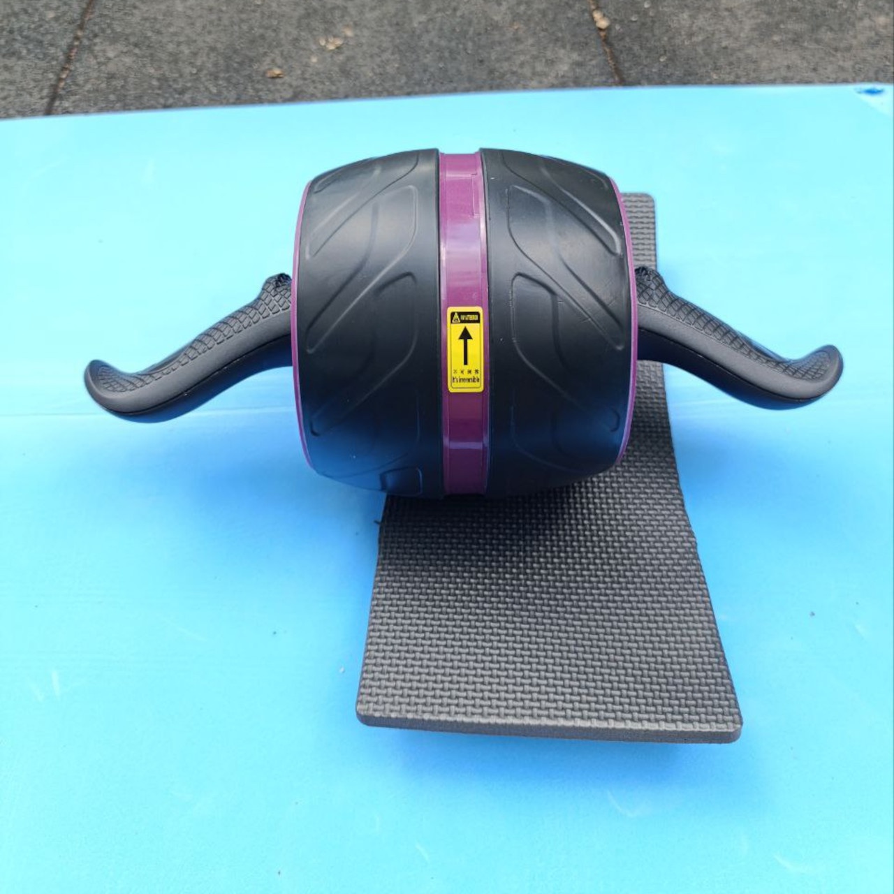 Ролик для преса інерційний одноколесний з килимком PO-PL-Purple