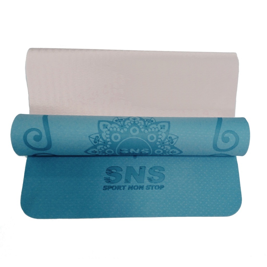 Килимок SNS для йоги блакитно-рожевий P-TPE6MM-Г Р