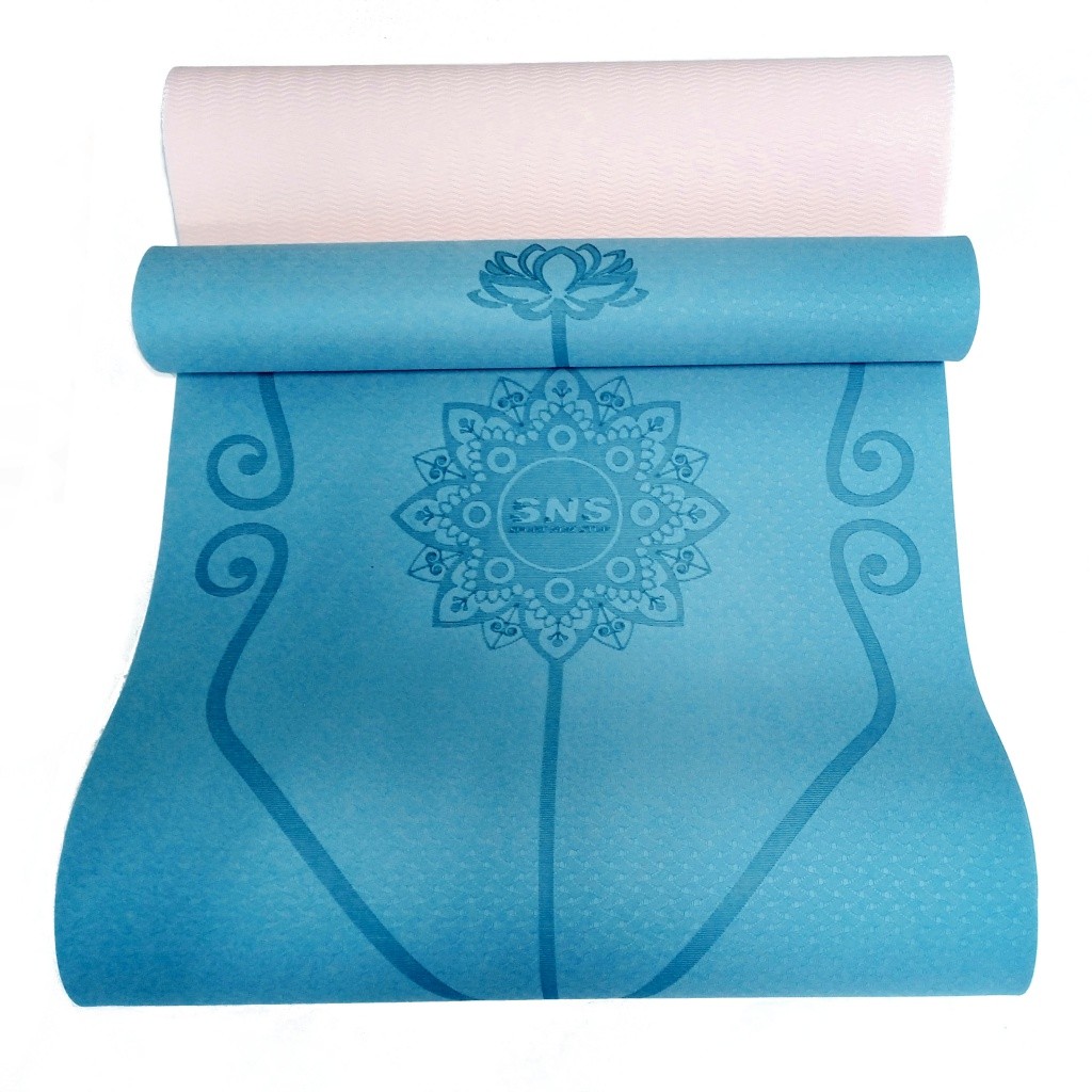 Килимок SNS для йоги блакитно-рожевий P-TPE6MM-Г Р
