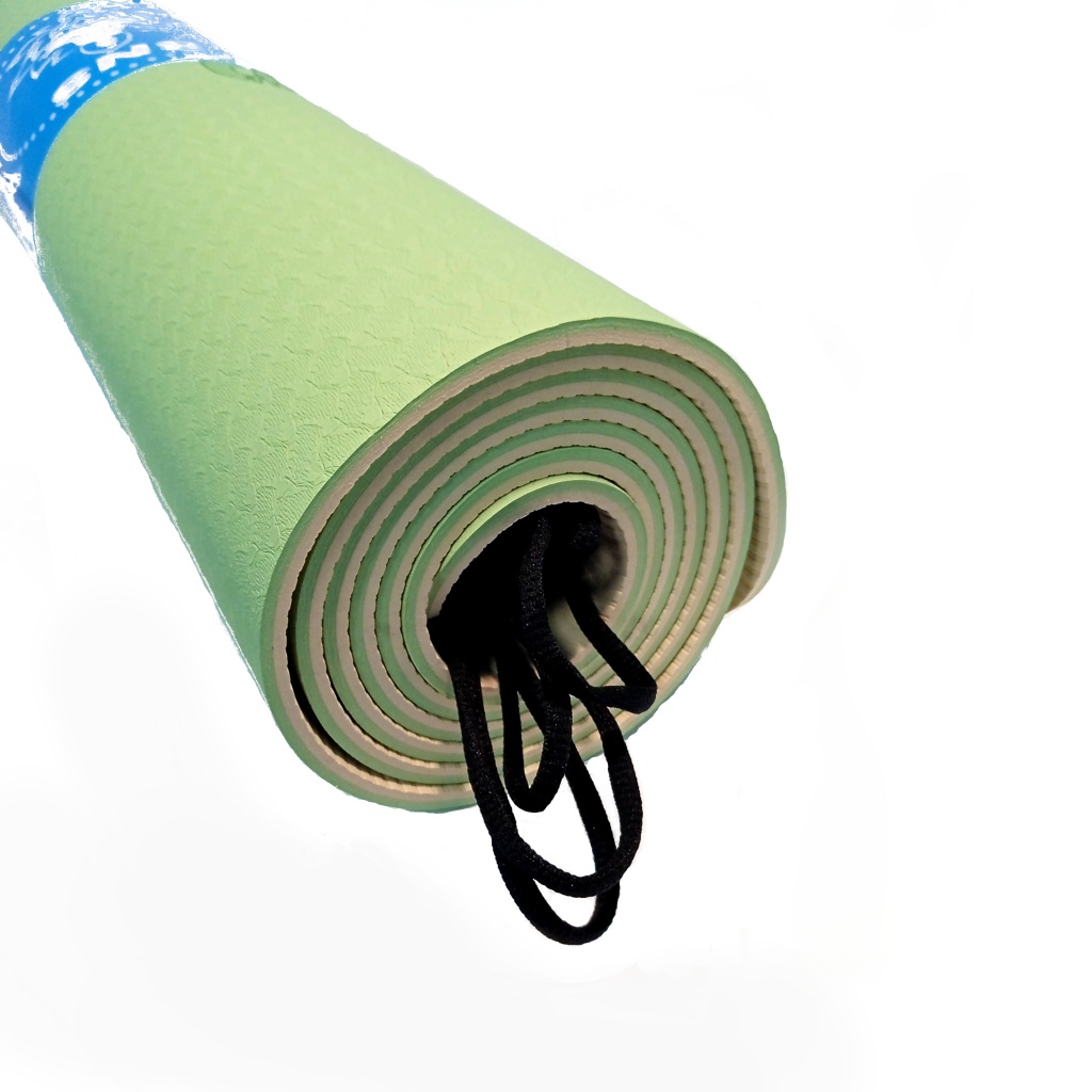 Килимок SNS для йоги зелено-рожевий P-TPE6MM-З Р