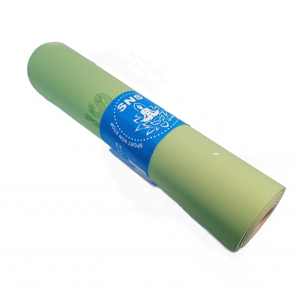 Килимок SNS для йоги зелено-рожевий P-TPE6MM-З Р