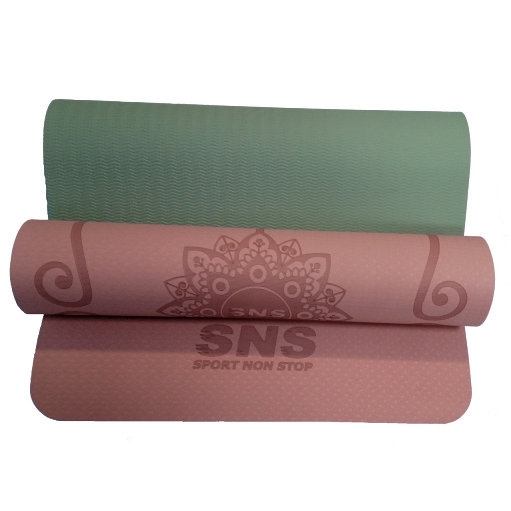 Килимок SNS для йоги рожево-сірий P-TPE6MM-Р СЕ