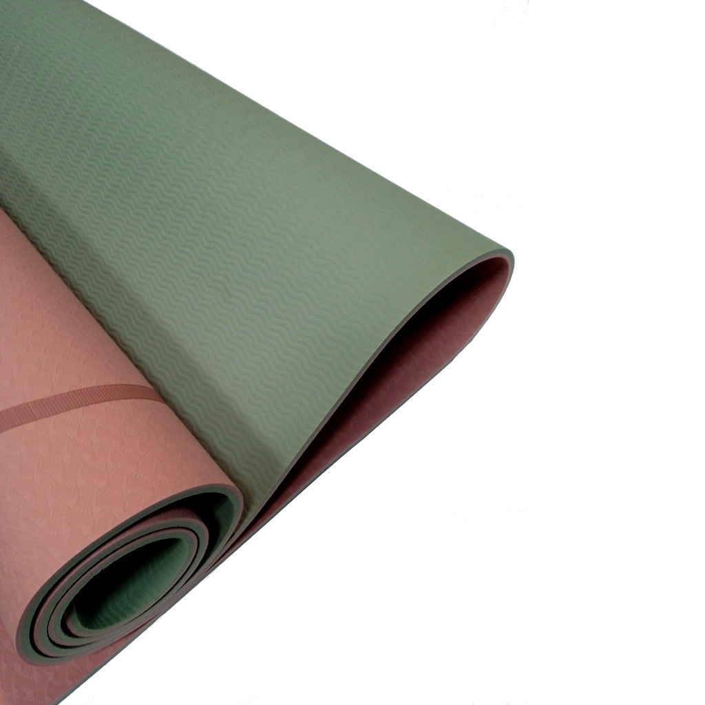 Килимок SNS для йоги рожево-сірий P-TPE6MM-Р СЕ