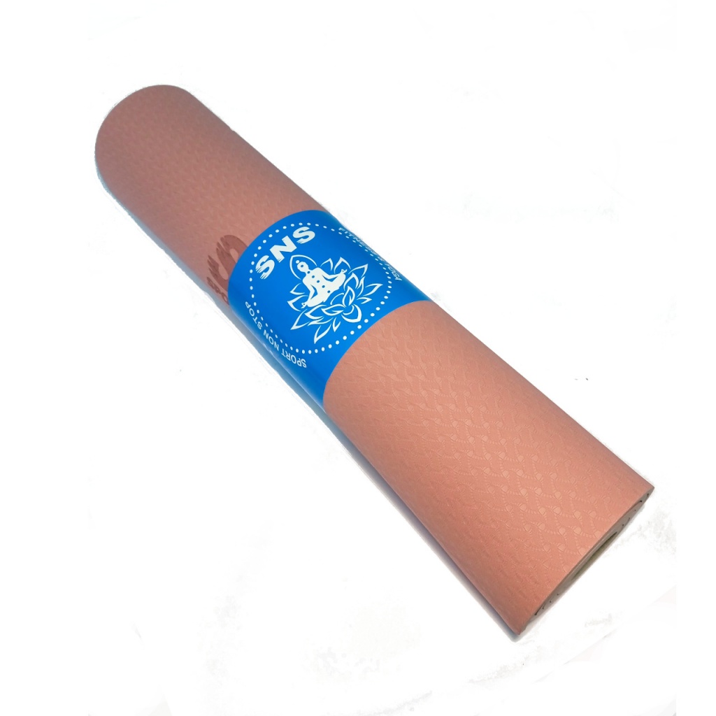 Килимок SNS для йоги рожево-сірий P-TPE6MM-Р СЕ