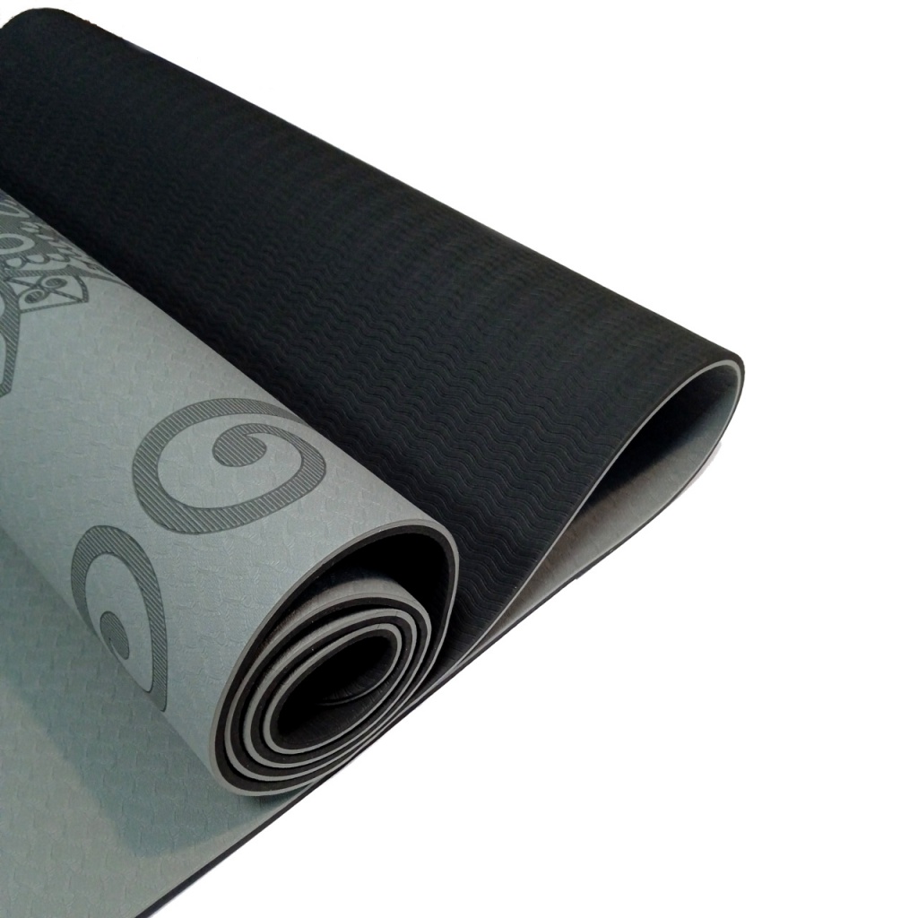 Килимок SNS для йоги сіро-чорний P-TPE6MM-СЕ Ч