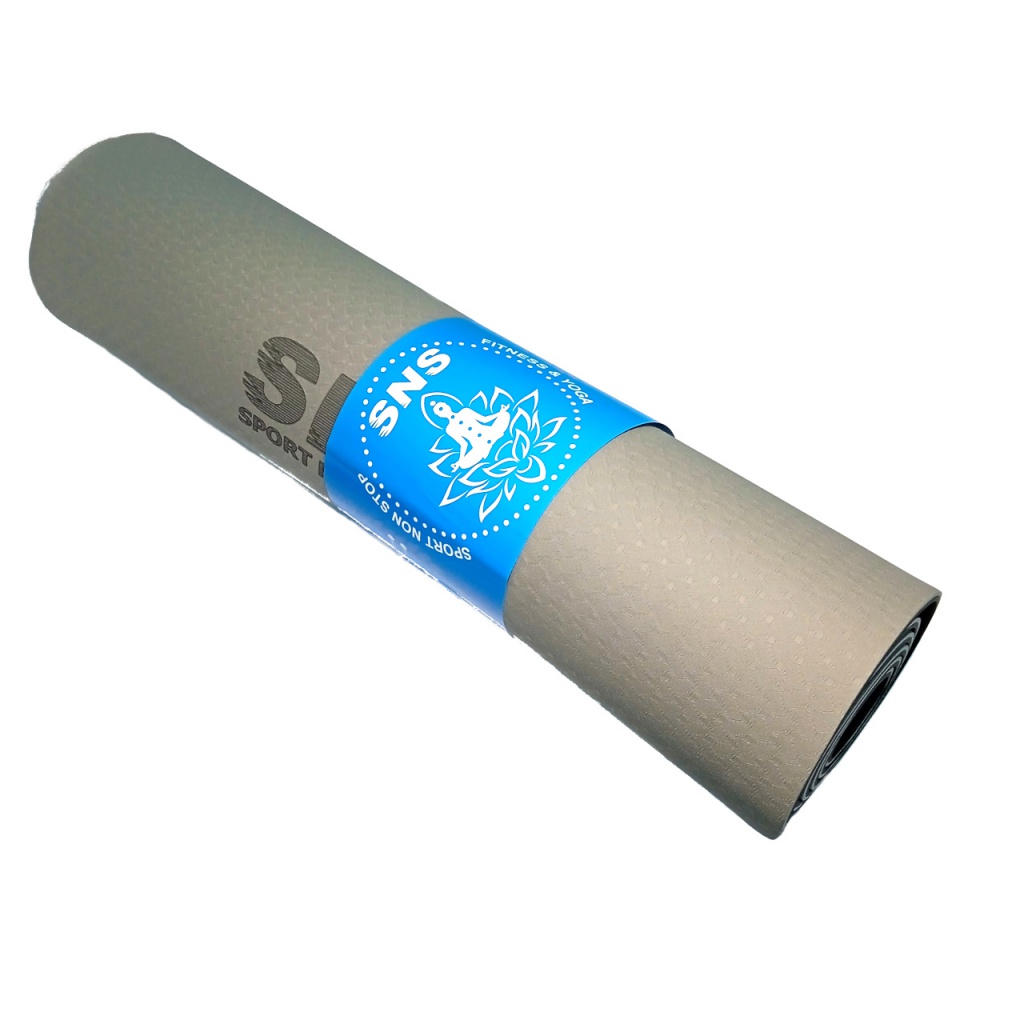 Килимок SNS для йоги сіро-чорний P-TPE6MM-СЕ Ч