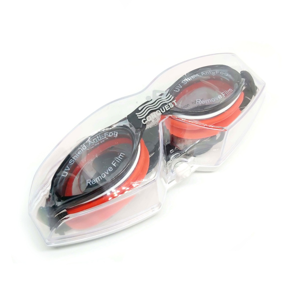 Окуляри для плавання CONQUEST BL-6800-КЧ червоно-чорні