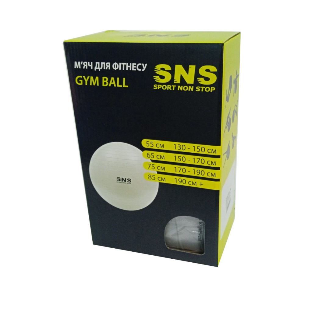 М'яч для фітнесу SNS 75 см срібний FB-75-СЕ