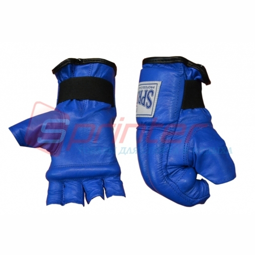 Шингарти шкіряні з манжетами на гумці розмір S сині 105-114