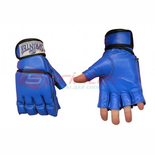 Рукавички для рукопашного бою з манжетами на липучці розмір М сині 58-69