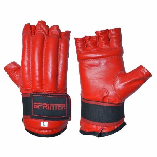 Шингарти шкіряні з манжетою на липучці розмір L червоні