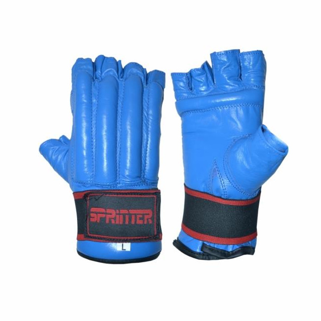 Шингарти шкіряні з манжетою на липучці розмір S сині