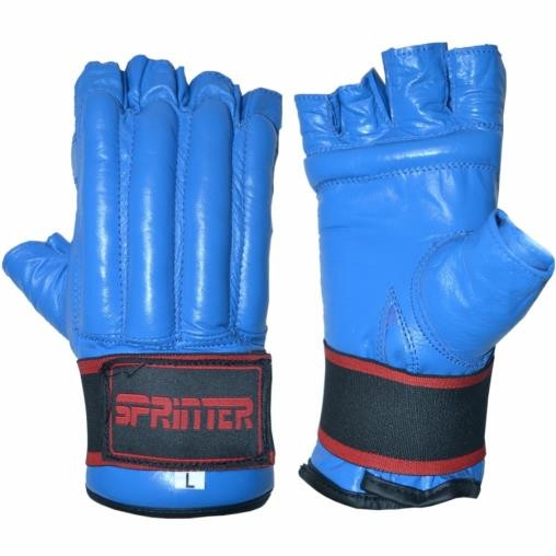 Шингарти шкіряні з манжетою на липучці розмір M сині