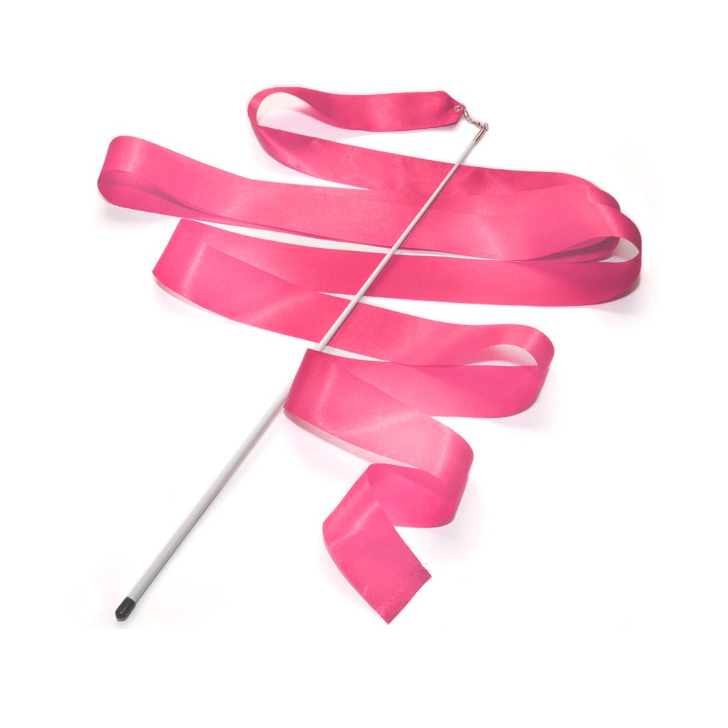 Стрічка гімнастична на паличці 6 м рожева