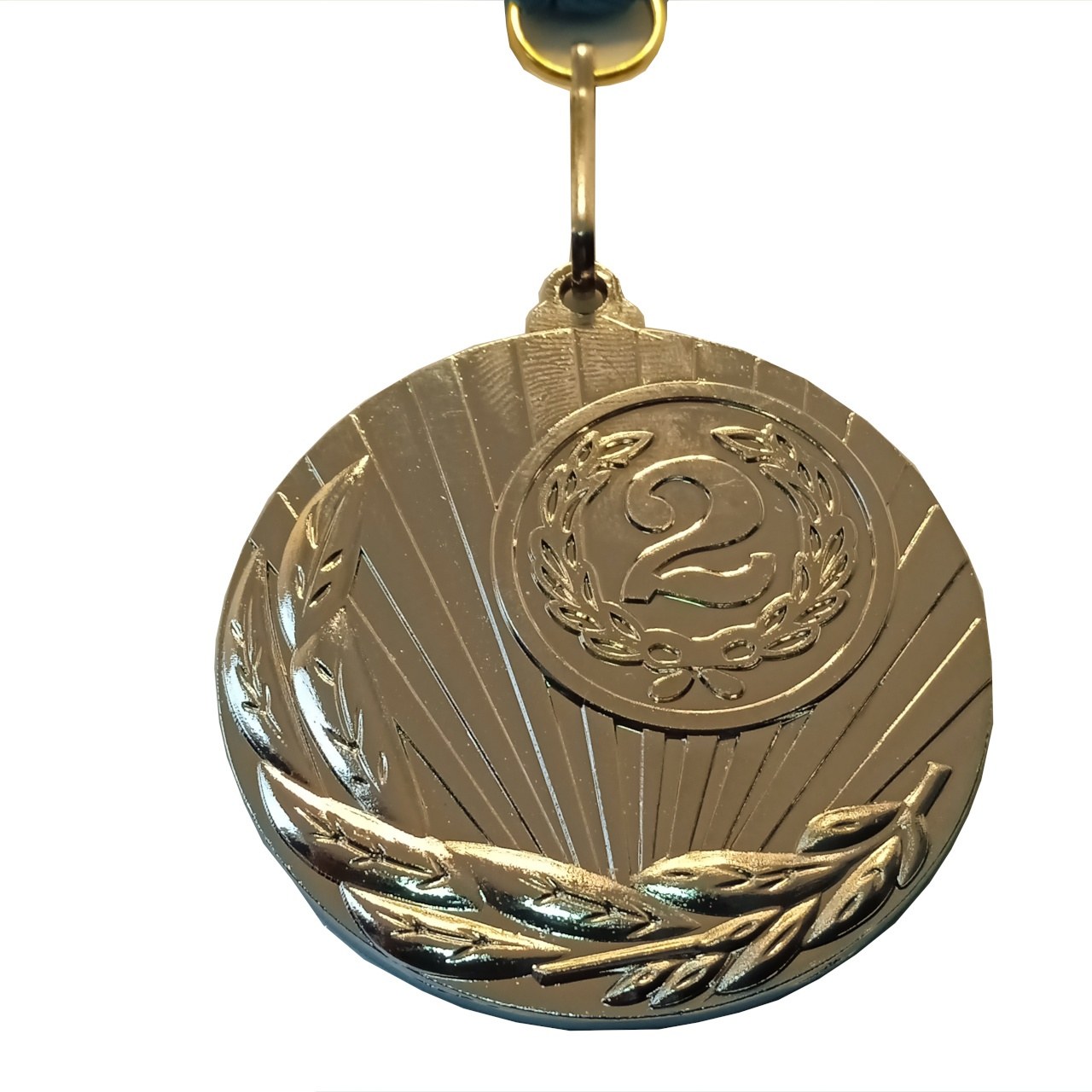 Медаль спортивна 5 см зі стрічкою за ІІ місце J25-08S