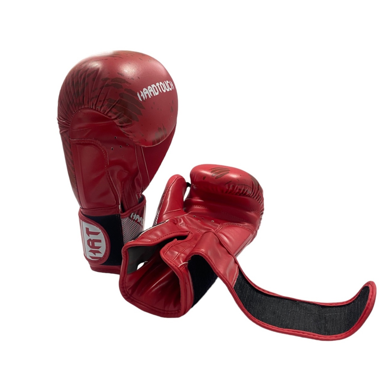 Рукавички боксерські PU на липучці HARD TOUCH 10 унцій червоні