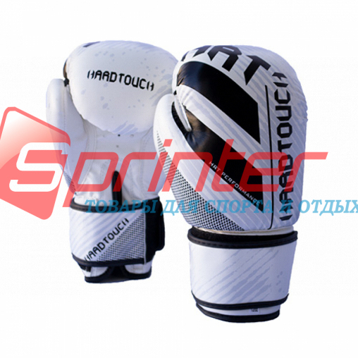 Рукавички боксерські PU на липучці HARD TOUCH 12 унцій білі