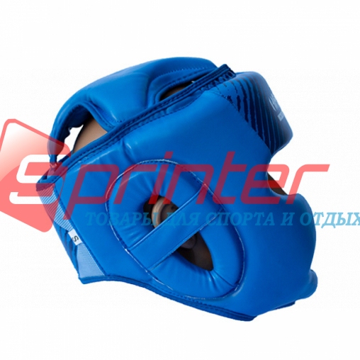 Шолом боксерський закритий HARD TOUCH PU розмір S синій зі смугами