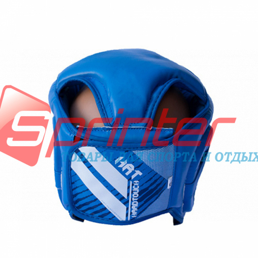 Шолом боксерський закритий HARD TOUCH PU розмір М синій зі смугами