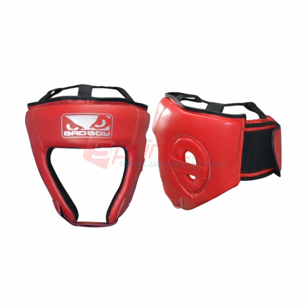 Шолом боксерський шкіряний відкритий BAD BOY розмір L червоний