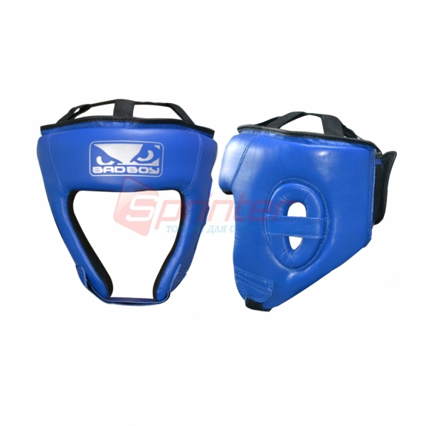 Шолом боксерський шкіряний відкритий BAD BOY розмір М синій