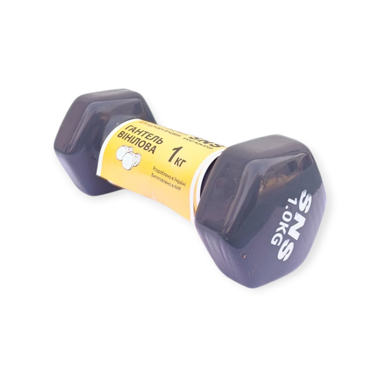Гантель вінілова SNS 1 кг сіра