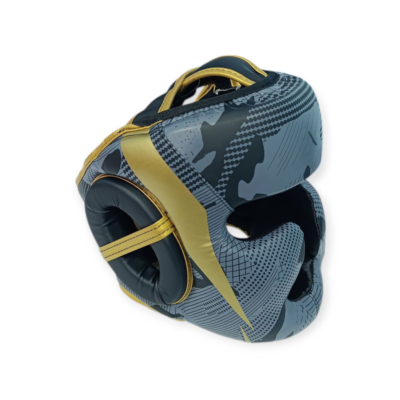 Шолом боксерський закритий з золотою блискавкою L HT-M1-L-Golden