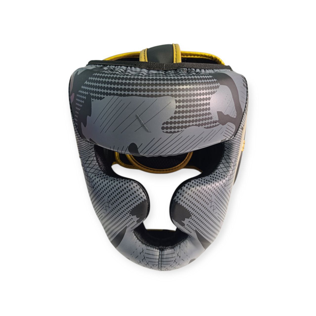 Шолом боксерський закритий з золотою блискавкою L HT-M1-L-Golden