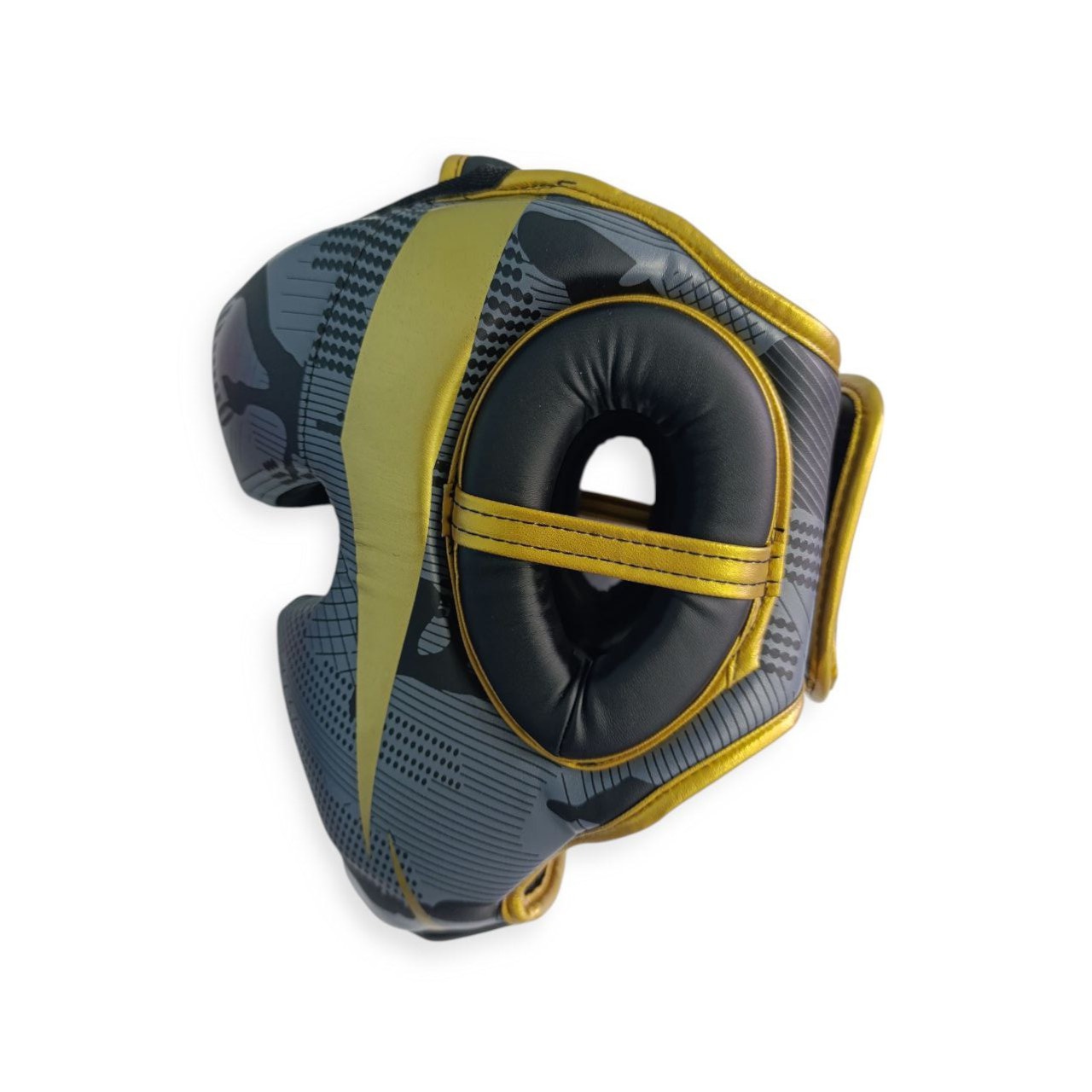 Шолом боксерський закритий з золотою блискавкою L HT-M1-L-Golden