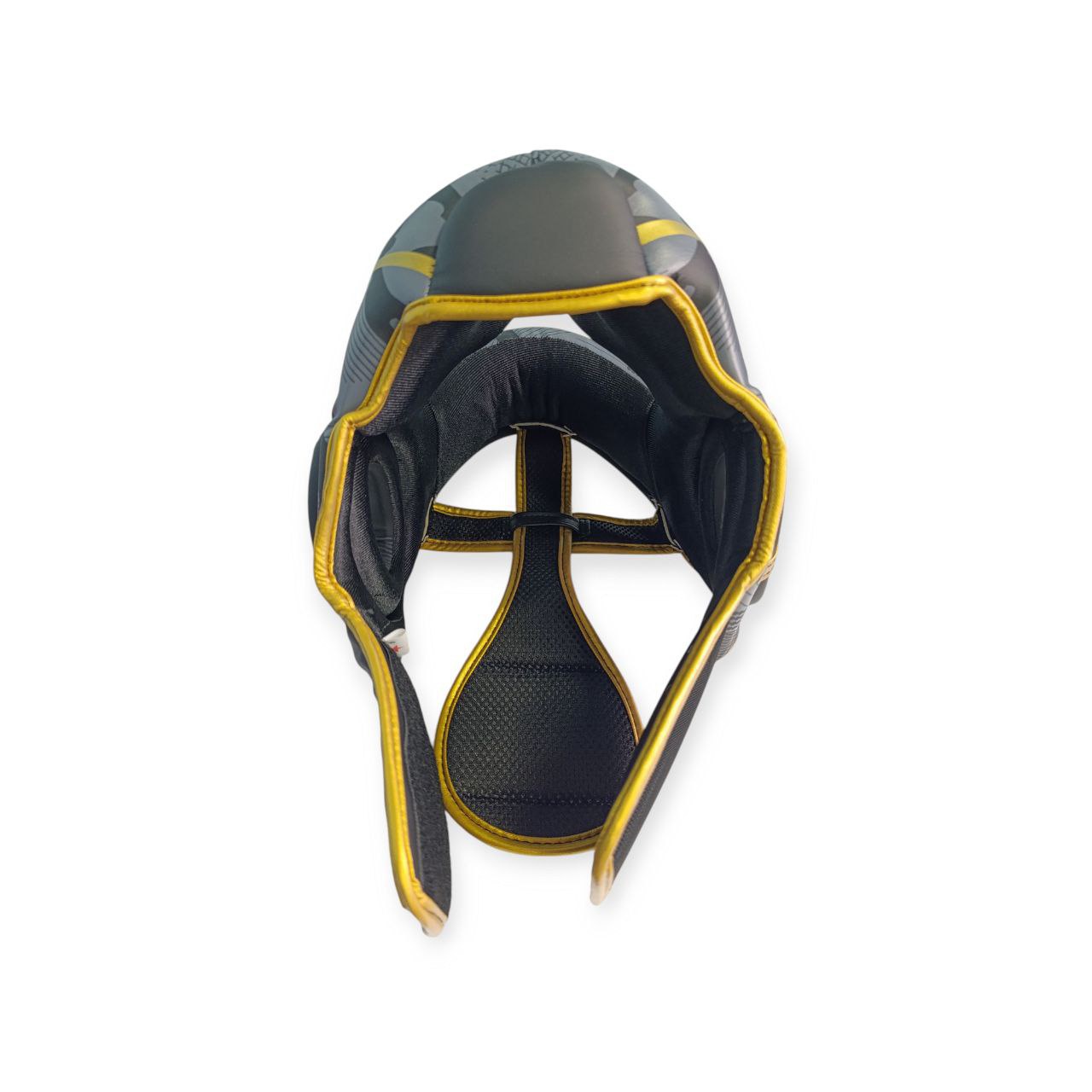 Шолом боксерський закритий з золотою блискавкою М HT-M1-M-Golden