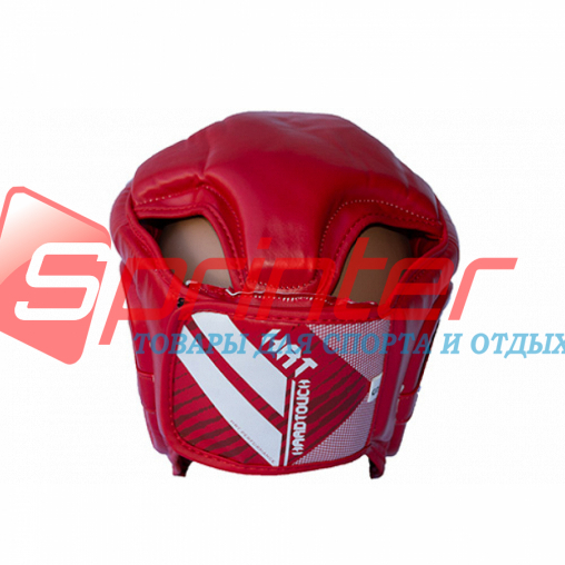 Шолом боксерський закритий HARD TOUCH PU розмір S червоний зі смугами