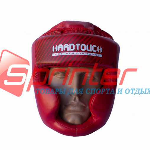 Шолом боксерський закритий HARD TOUCH PU розмір М червоний зі смугами