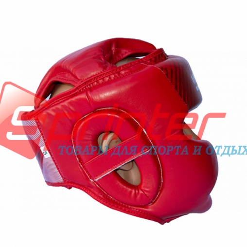 Шолом боксерський закритий HARD TOUCH PU розмір М червоний зі смугами