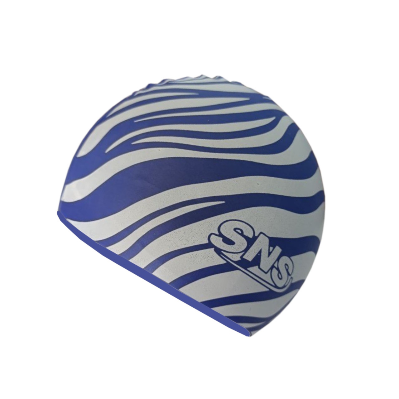Шапочка для плавання силіконова ZEBRA синьо-біла S25-BM-BL+AZ