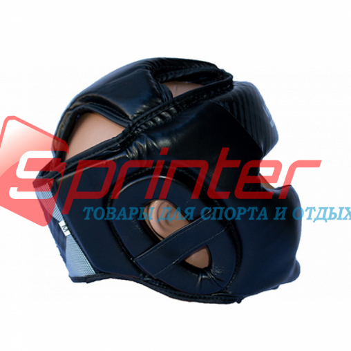 Шолом боксерський закритий HARD TOUCH PU розмір S чорний зі смугами