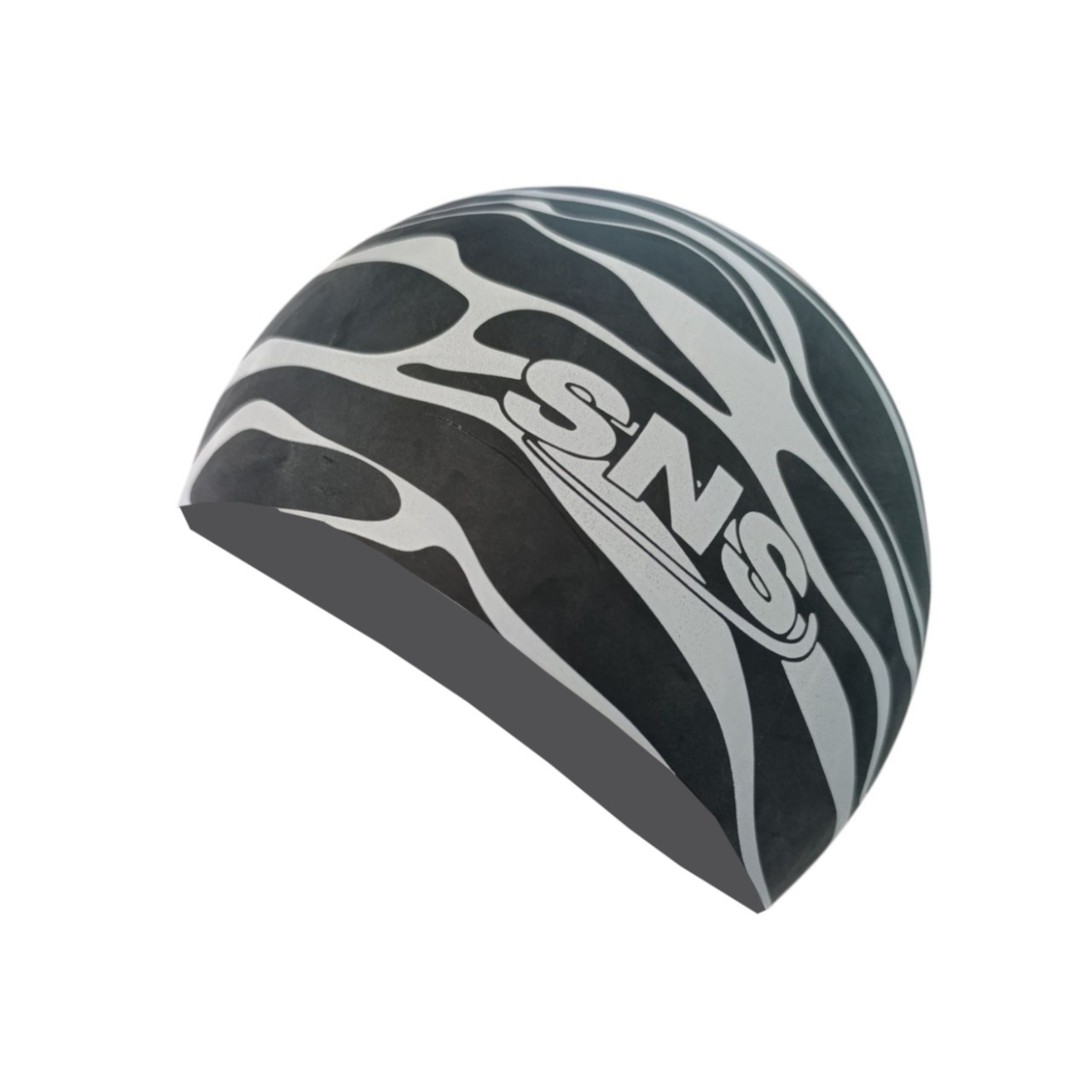 Шапочка для плавання силіконова WAVE чорно-біла SC-SL-black