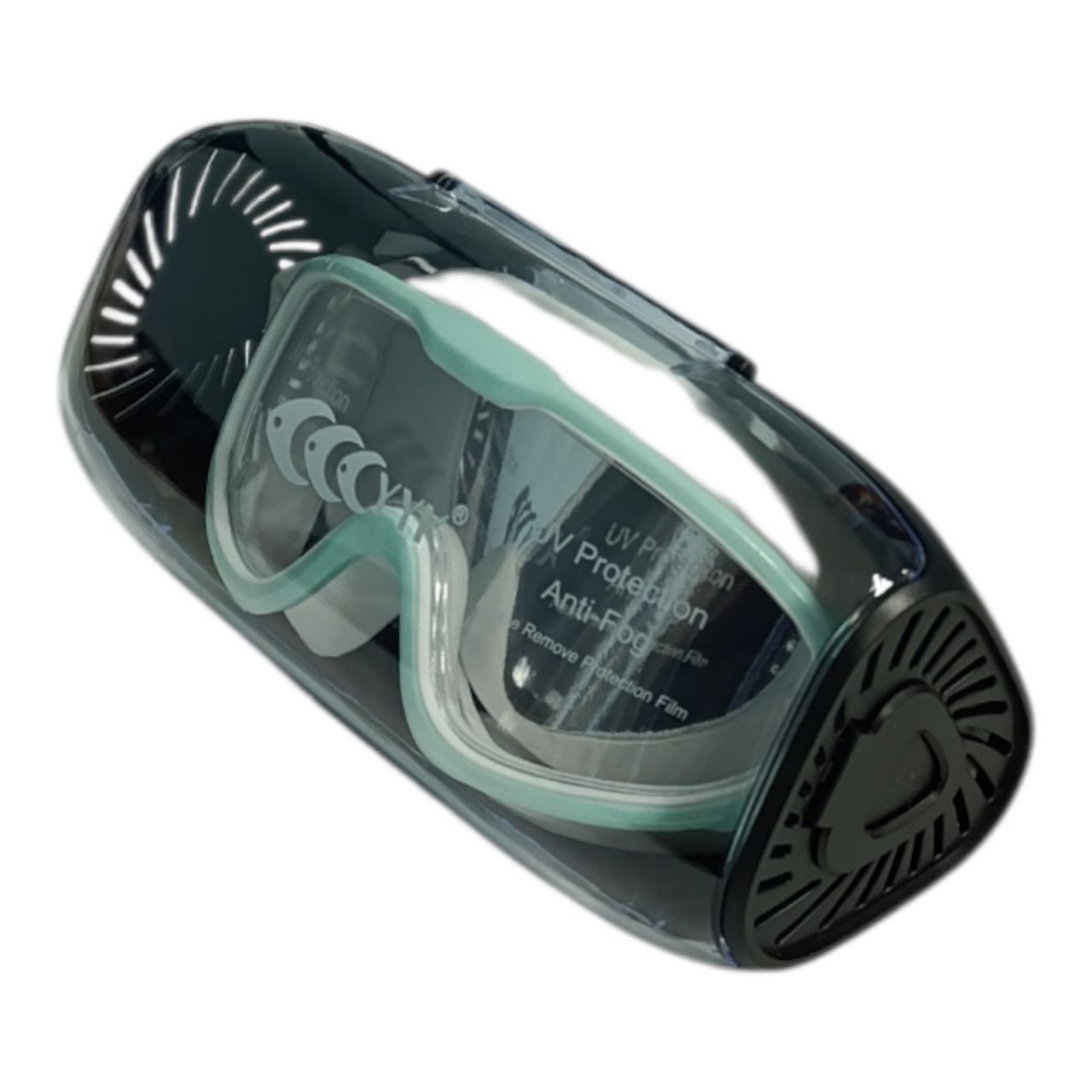 Окуляри-маска для плавання біло-зелені YYK2388S-blue-green