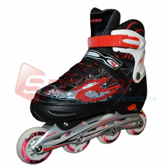 Ковзани роликові розмір M (36-39) червоні 6068