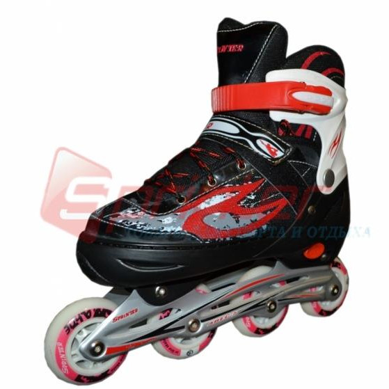 Ковзани роликові розмір M (36-39) червоні 6068