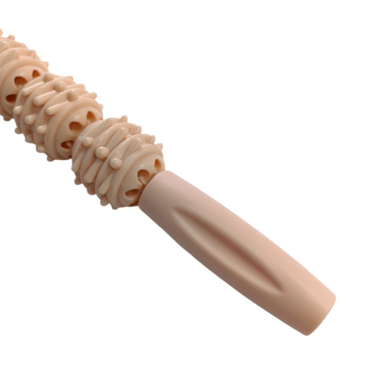 Масажер-палиця ручний механічний з масажними кульками персиковий X4Q-pink