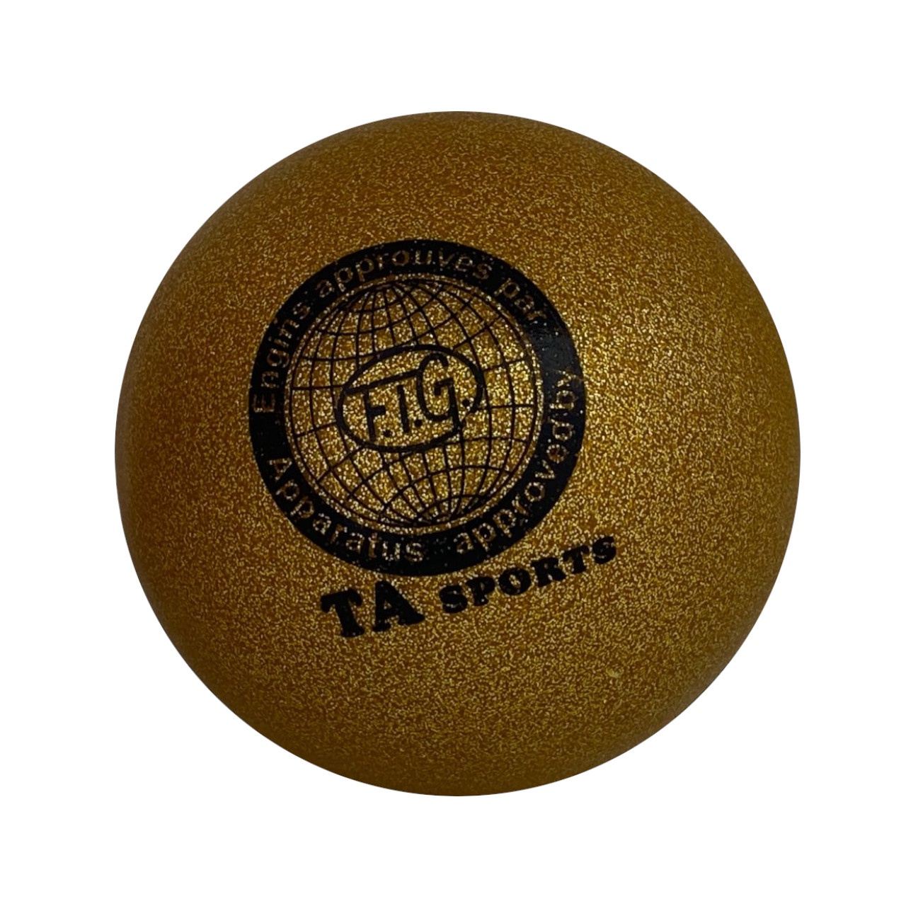 М'яч для художньої гімнастики 15 см жовтий з гліттером Т12