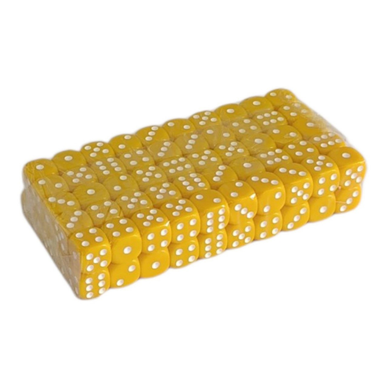 Кубики гральні 14 мм жовті 100 шт в упаковці TZ-14Y-Yellow